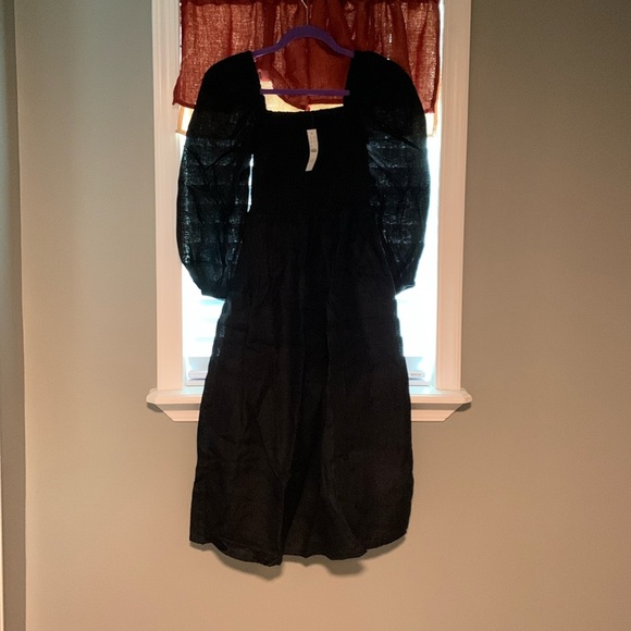 I. Crew Black Linen Daydream House Dress Sz XS - Picture 4 of 6
